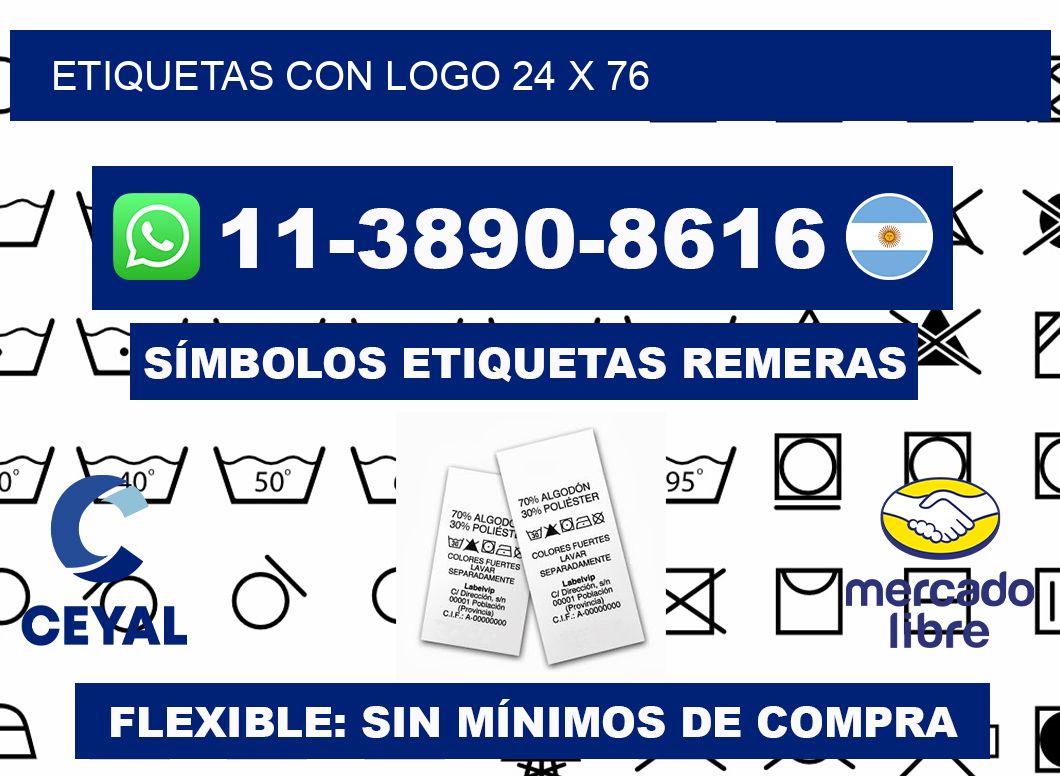 Etiquetas con logo 24 x 76