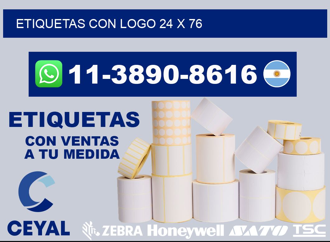 Etiquetas con logo 24 x 76