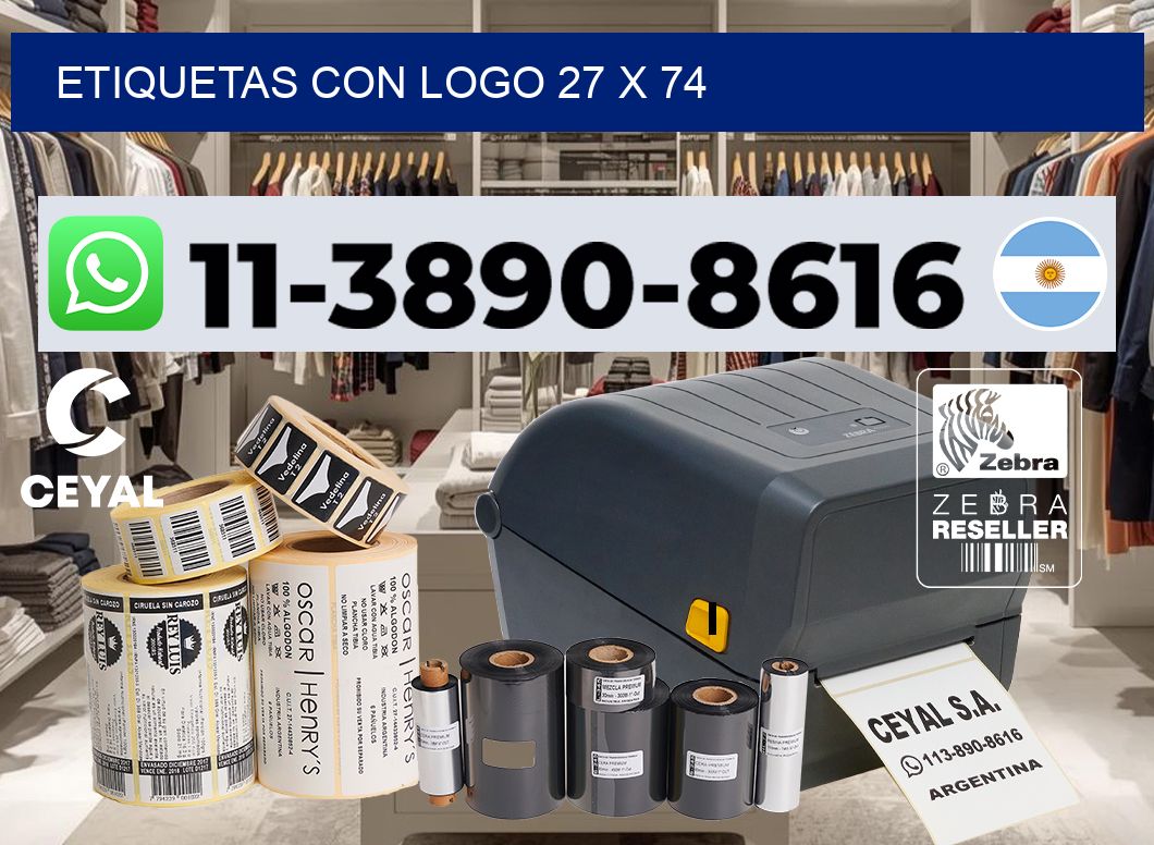 Etiquetas con logo 27 x 74