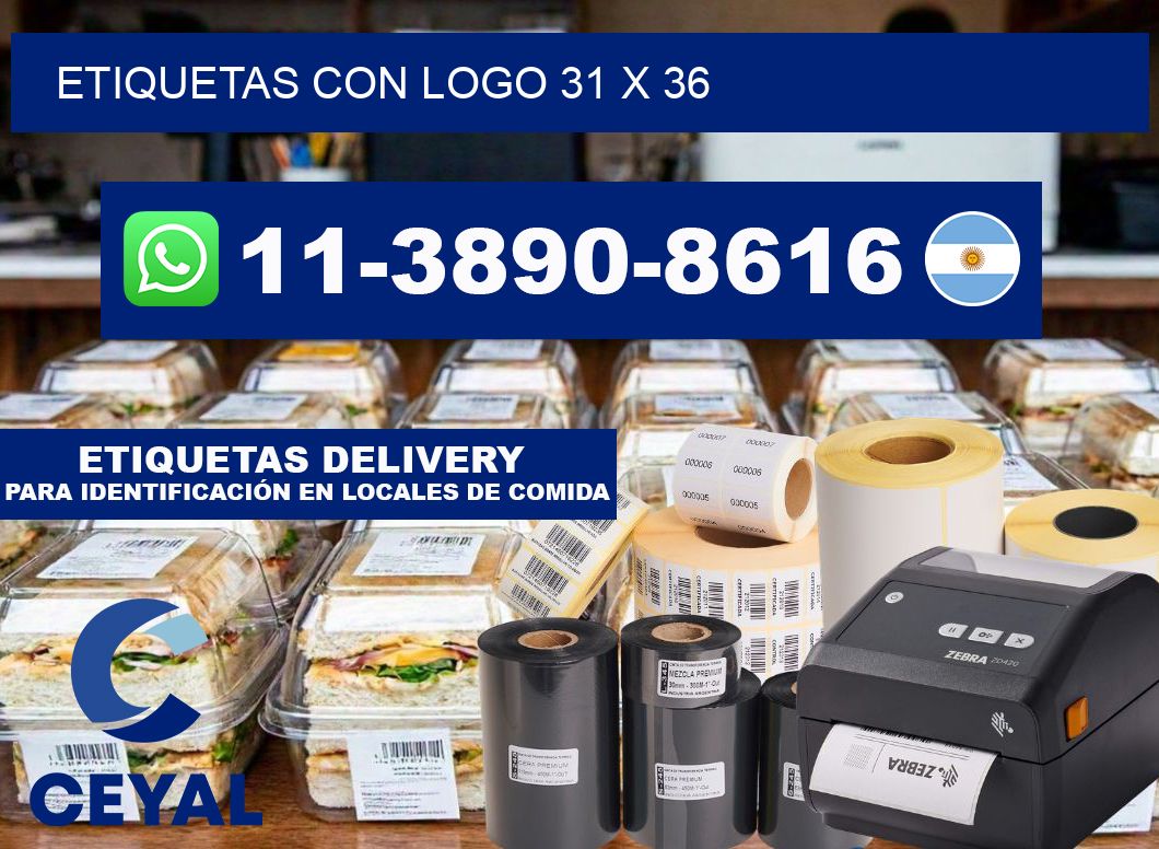 Etiquetas con logo 31 x 36