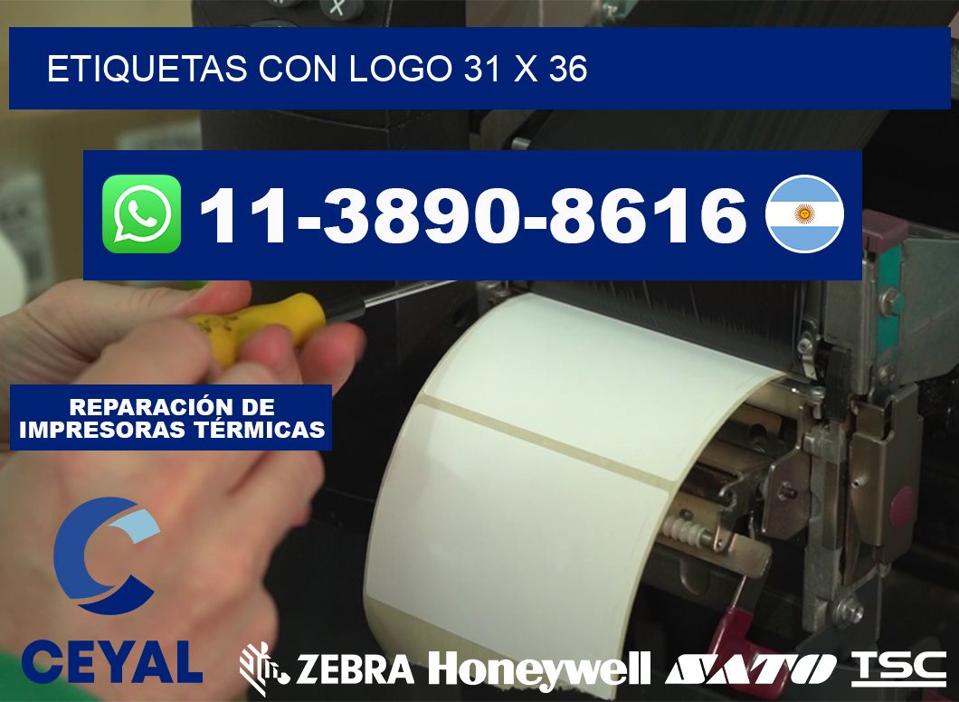 Etiquetas con logo 31 x 36