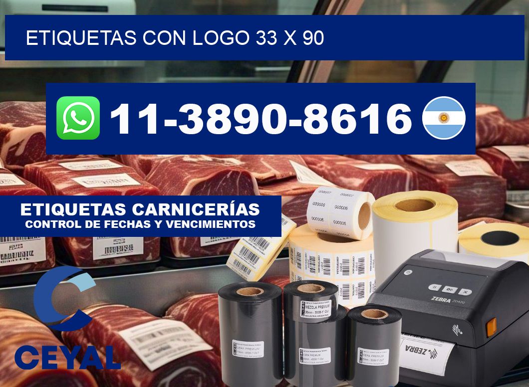 Etiquetas con logo 33 x 90