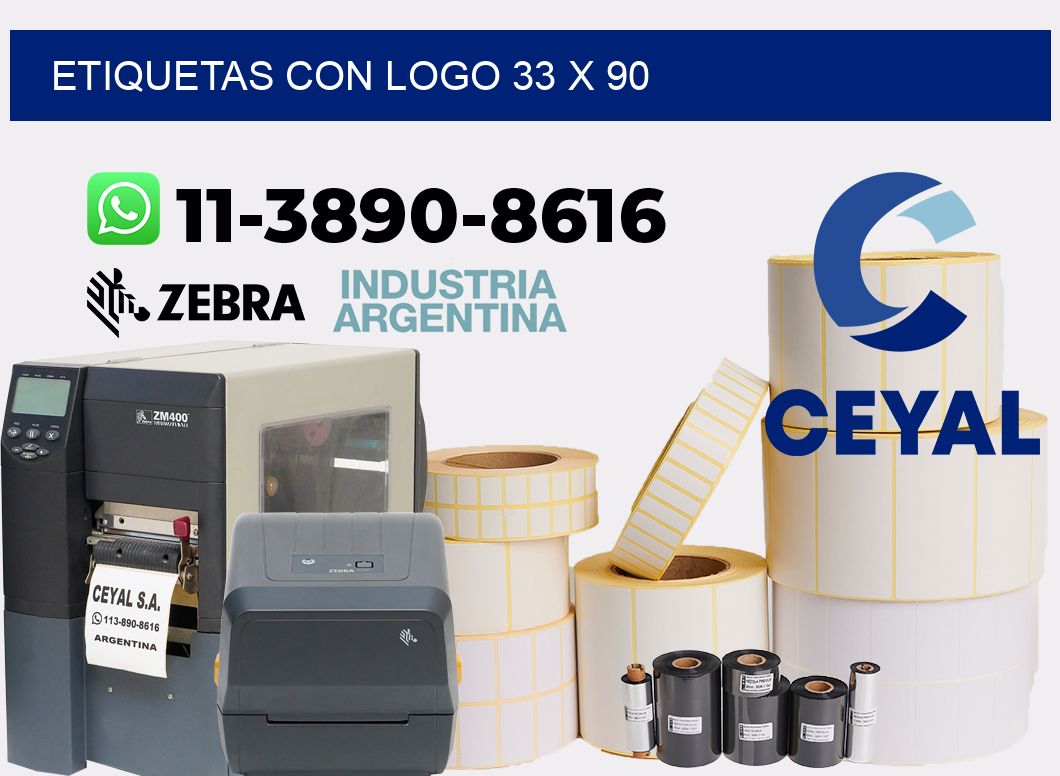 Etiquetas con logo 33 x 90