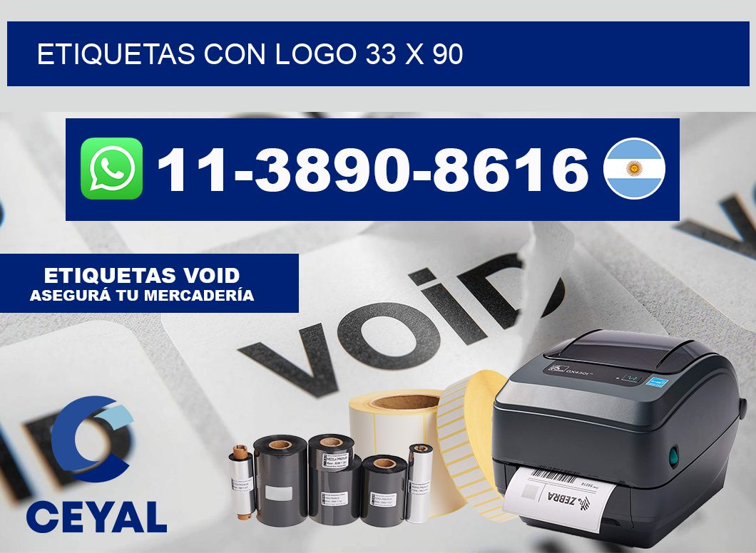 Etiquetas con logo 33 x 90