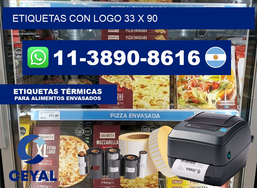 Etiquetas con logo 33 x 90