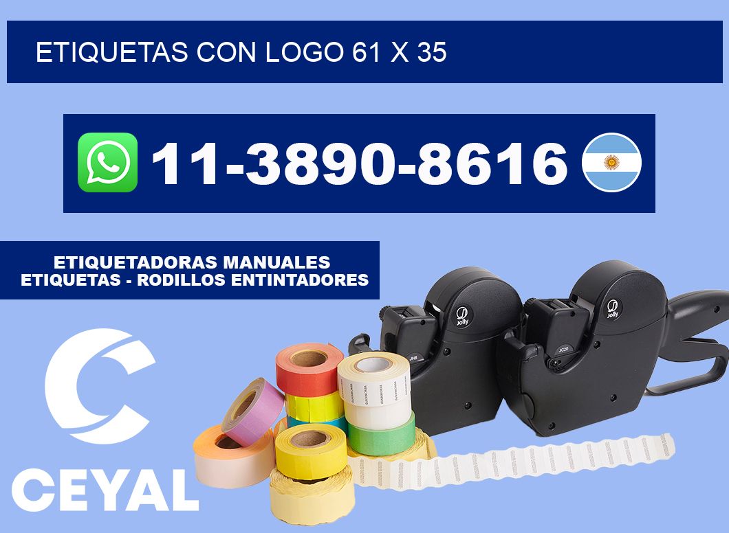Etiquetas con logo 61 x 35