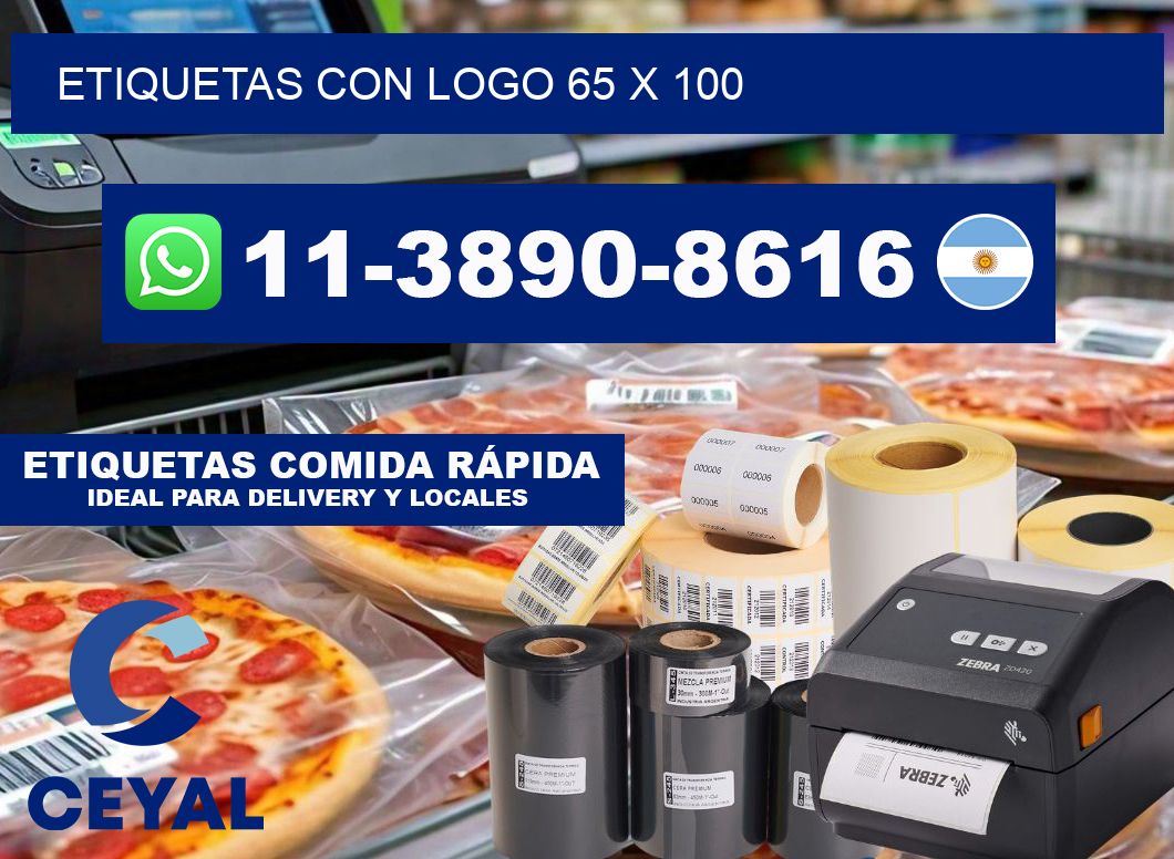 Etiquetas con logo 65 x 100