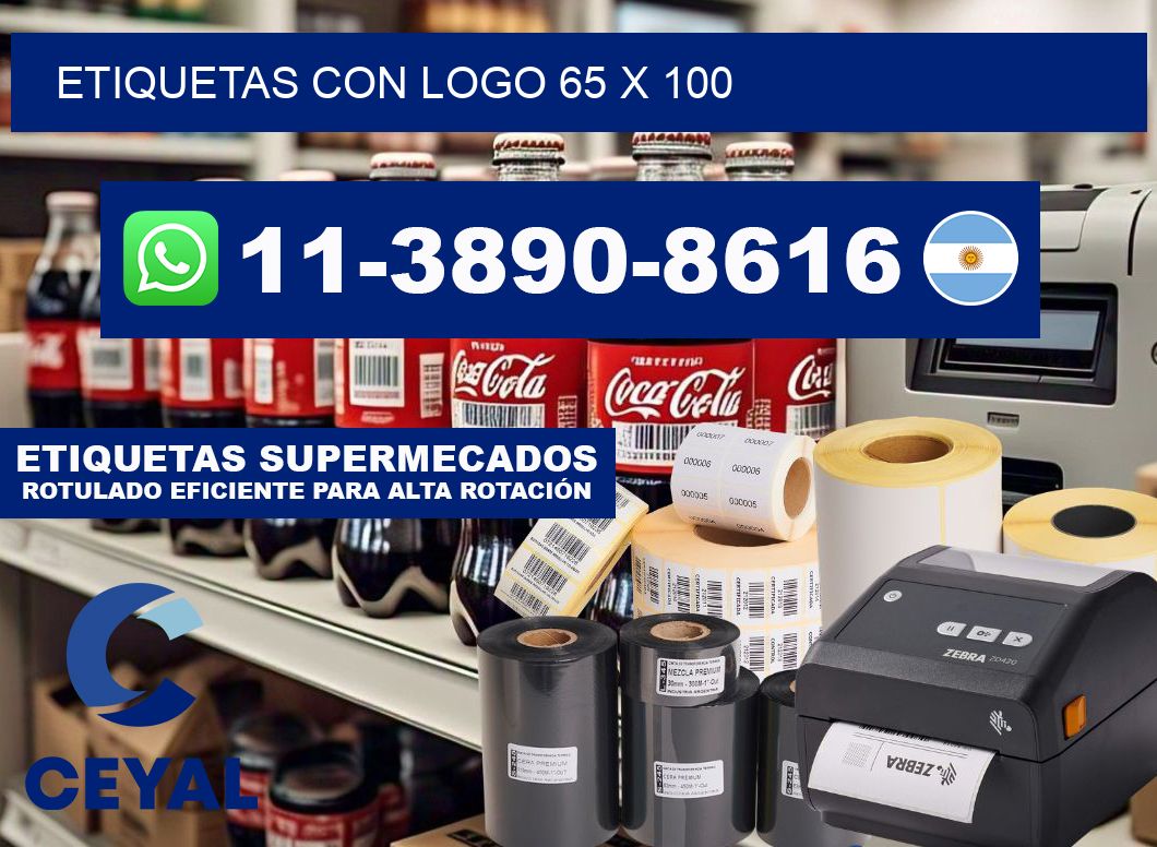 Etiquetas con logo 65 x 100