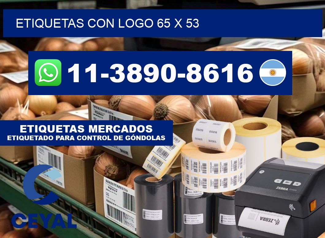 Etiquetas con logo 65 x 53