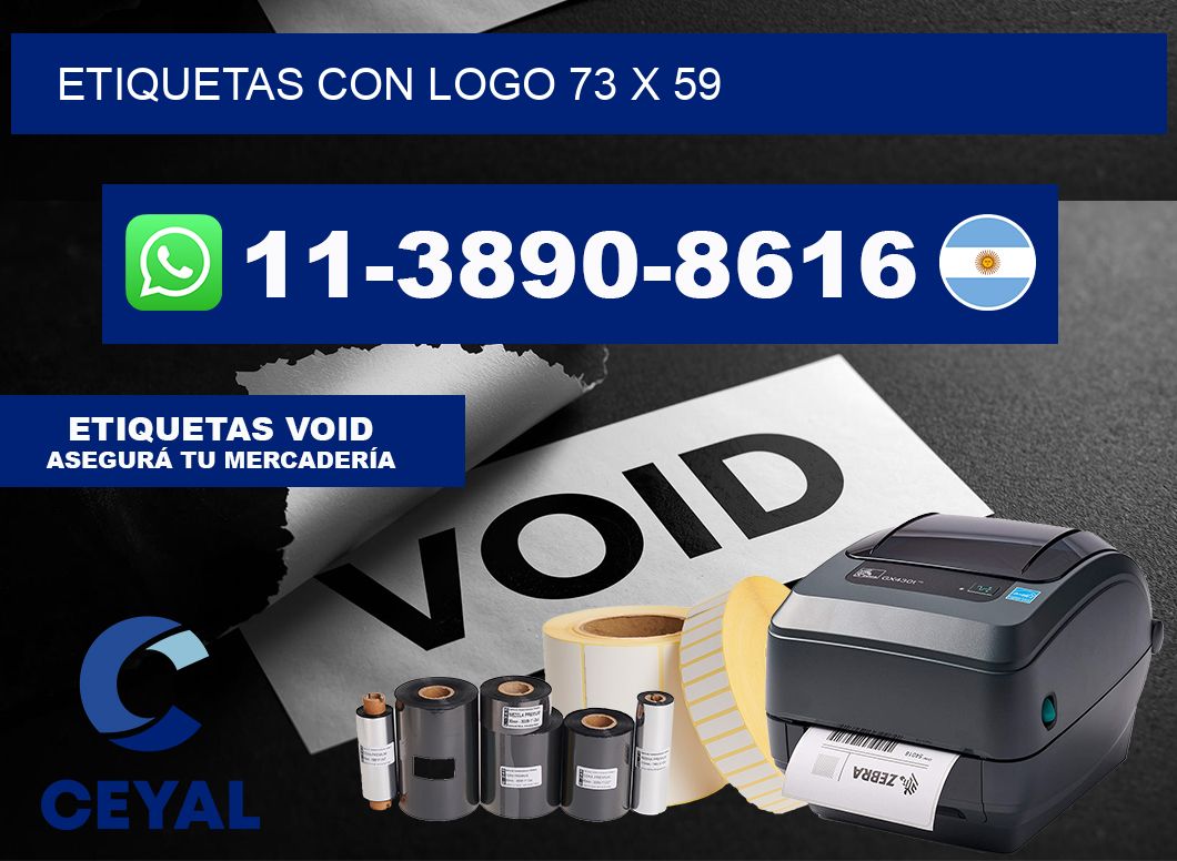 Etiquetas con logo 73 x 59