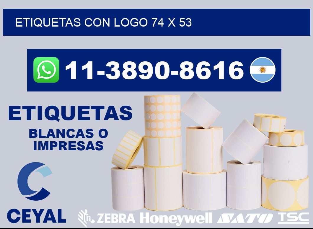 Etiquetas con logo 74 x 53