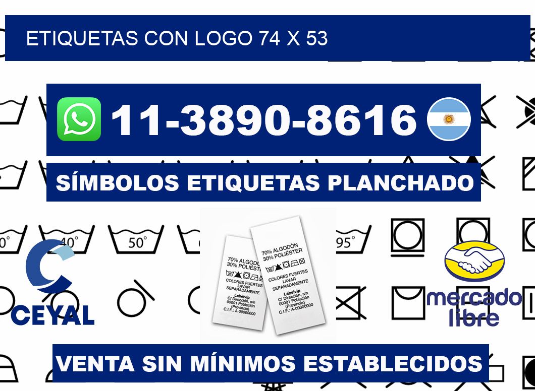 Etiquetas con logo 74 x 53