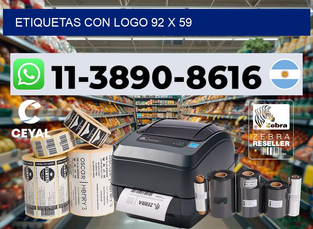 Etiquetas con logo 92 x 59