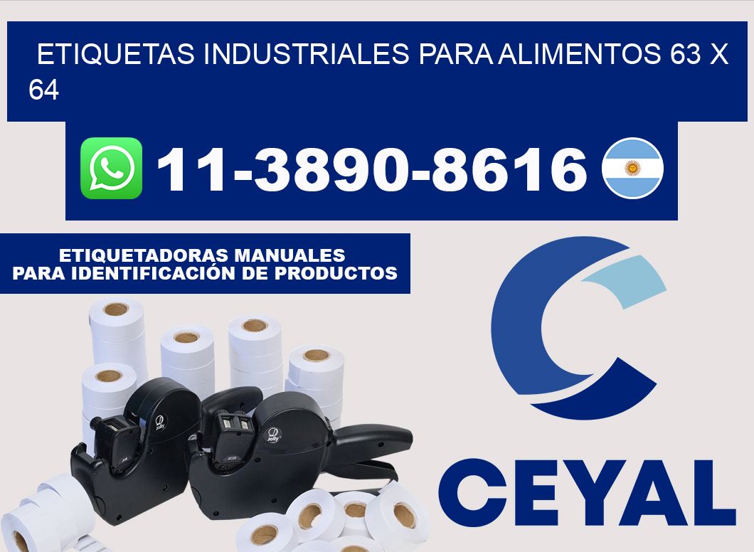 Etiquetas industriales para alimentos 63 x 64