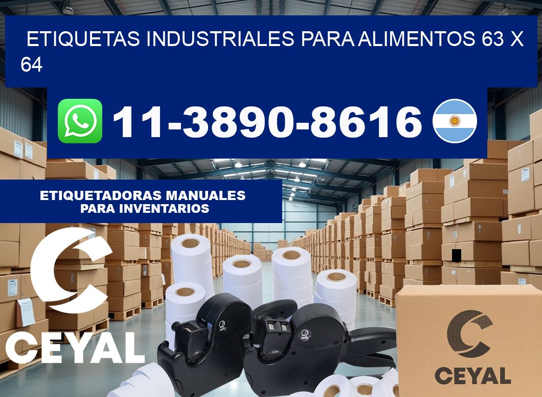 Etiquetas industriales para alimentos 63 x 64
