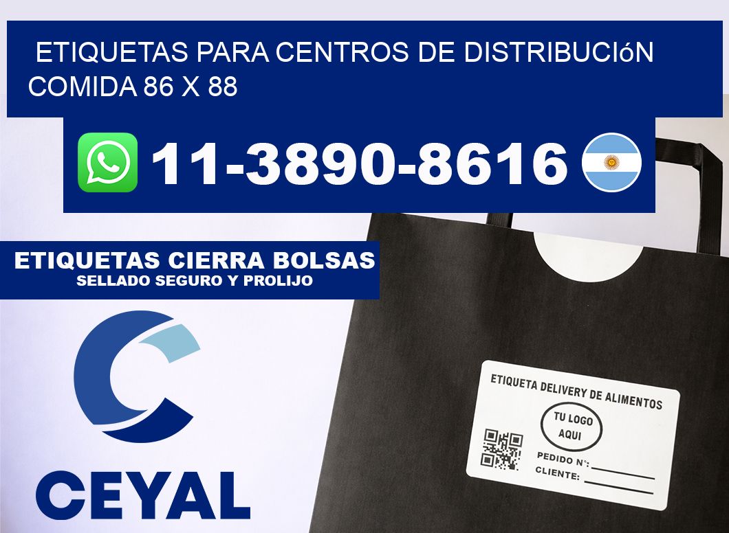 Etiquetas para centros de distribución comida 86 x 88