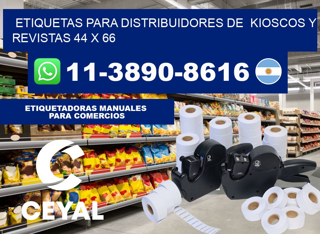 Etiquetas para distribuidores de kioscos y revistas 44 x 66