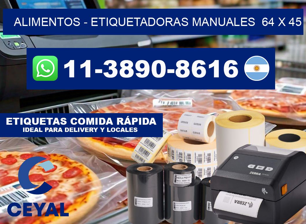alimentos - Etiquetadoras Manuales  64 x 45