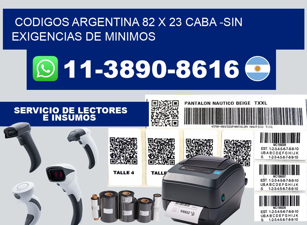 codigos Argentina 82 x 23 CABA -Sin exigencias de minimos
