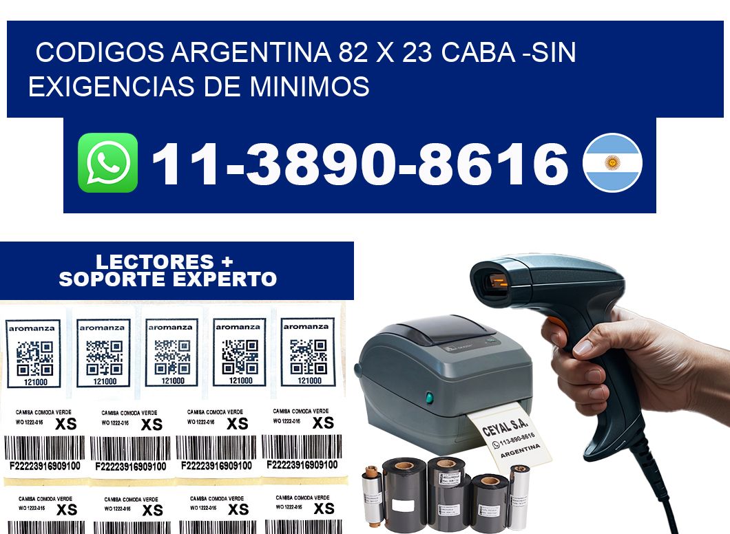 codigos Argentina 82 x 23 CABA -Sin exigencias de minimos