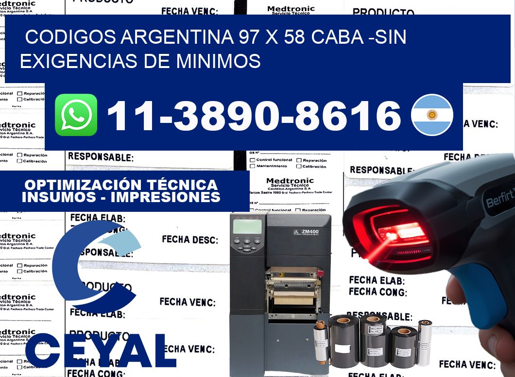 codigos Argentina 97 x 58 CABA -Sin exigencias de minimos