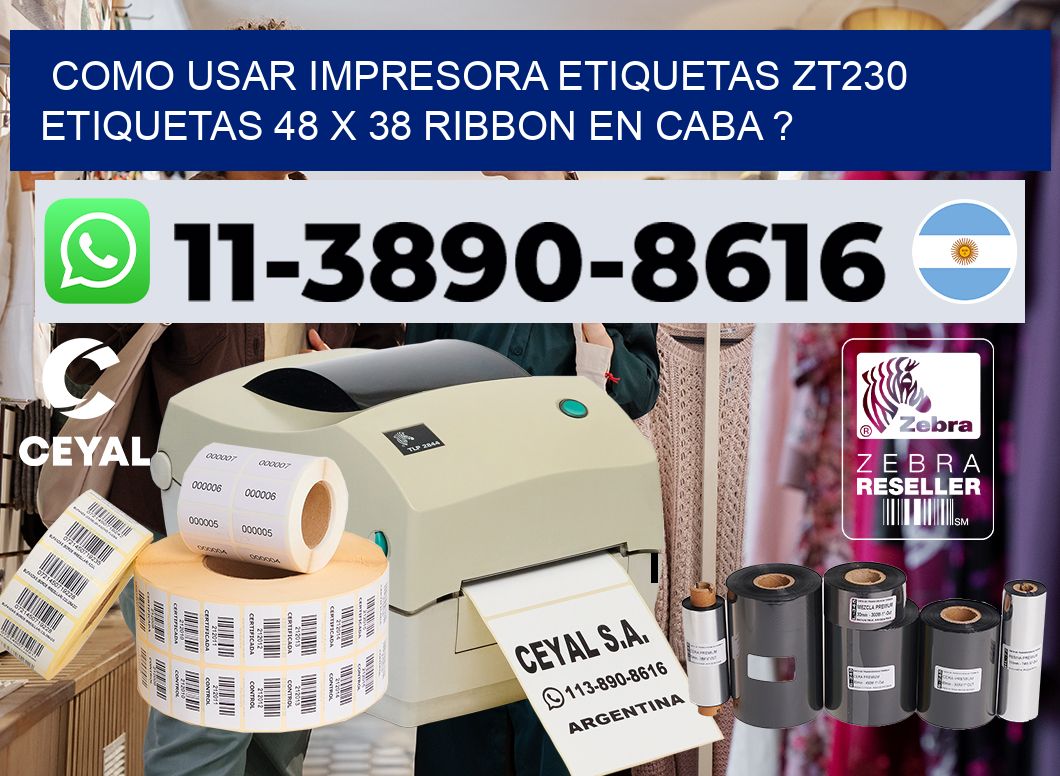 como usar impresora etiquetas zt230 etiquetas 48 x 38 ribbon en CABA ?