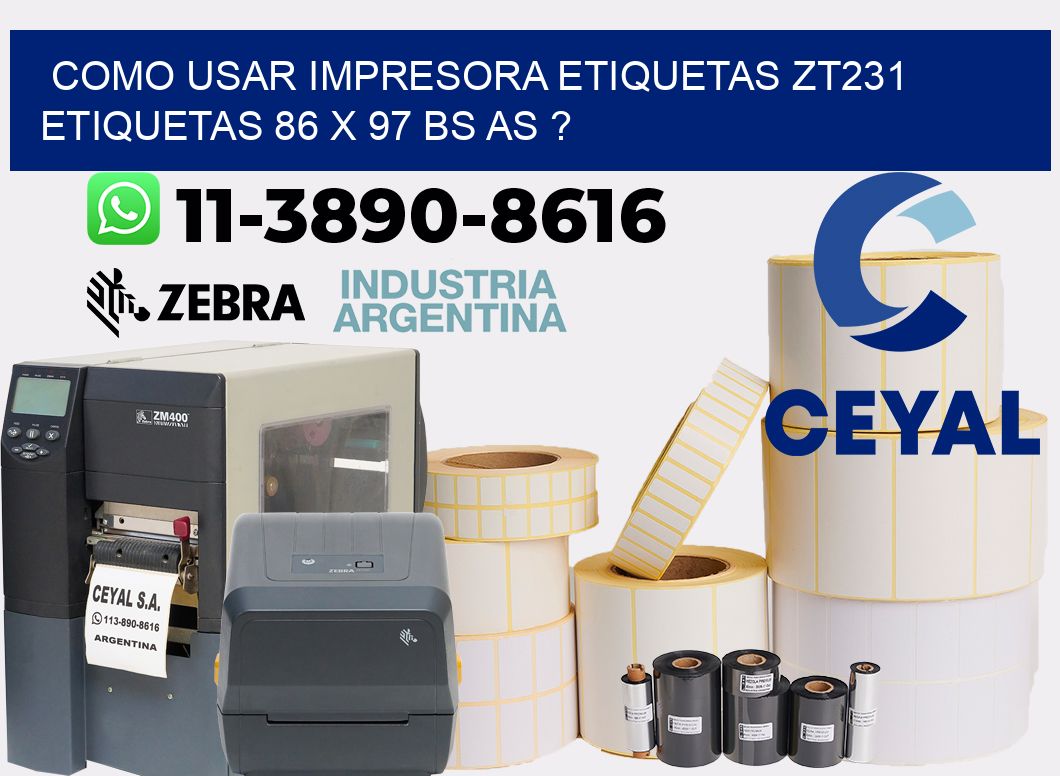 como usar impresora etiquetas zt231 etiquetas 86 x 97 BS AS ?