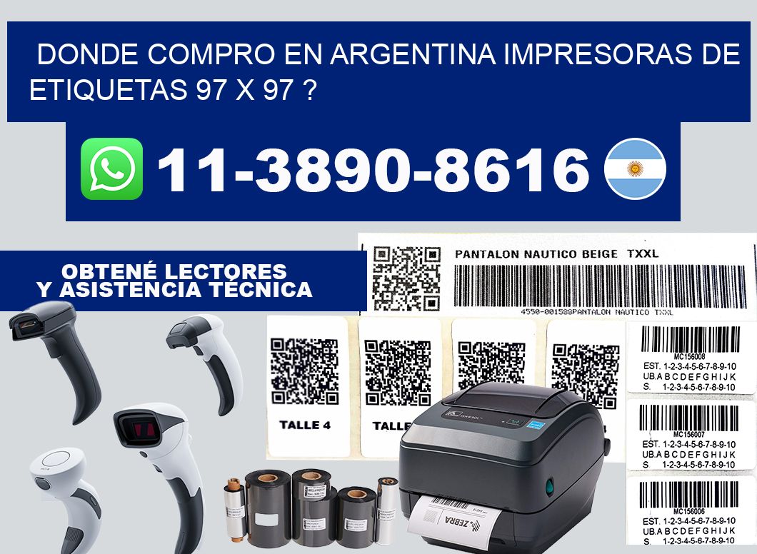 donde compro en argentina impresoras de etiquetas 97 x 97 ?