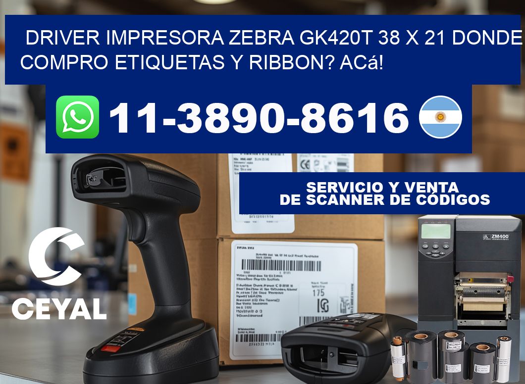 driver impresora zebra gk420t 38 x 21 Donde compro etiquetas y ribbon? Acá!
