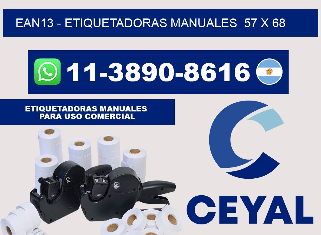ean13 - Etiquetadoras Manuales 57 x 68