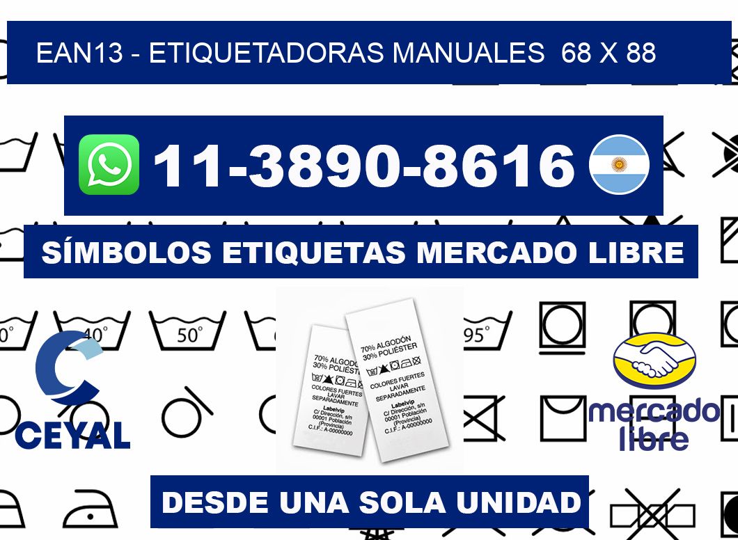 ean13 - Etiquetadoras Manuales  68 x 88