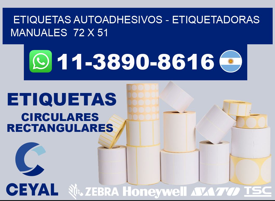 etiquetas autoadhesivos - Etiquetadoras Manuales  72 x 51