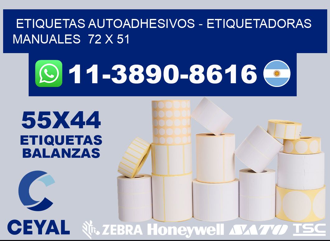 etiquetas autoadhesivos - Etiquetadoras Manuales  72 x 51