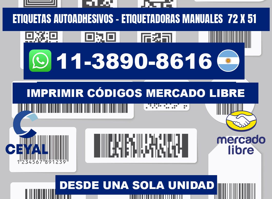 etiquetas autoadhesivos - Etiquetadoras Manuales  72 x 51
