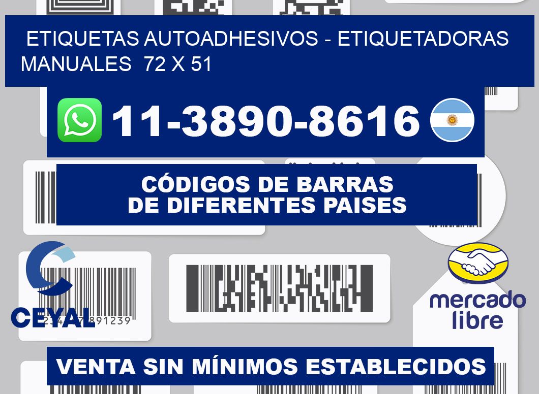 etiquetas autoadhesivos - Etiquetadoras Manuales  72 x 51