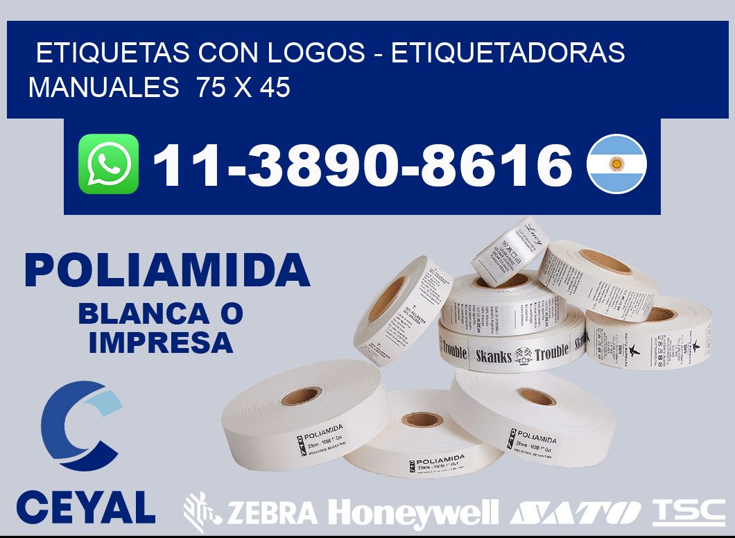 etiquetas con logos – Etiquetadoras Manuales  75 x 45