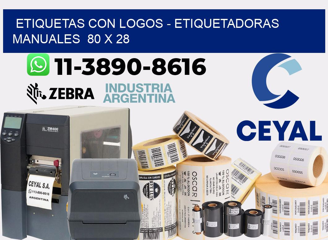 etiquetas con logos - Etiquetadoras Manuales  80 x 28