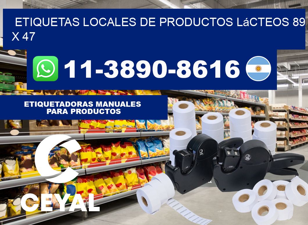 etiquetas locales de productos lácteos 89 x 47