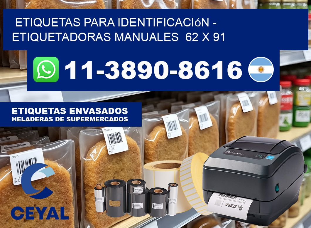 etiquetas para identificación – Etiquetadoras Manuales  62 x 91
