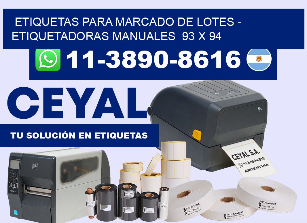 etiquetas para marcado de lotes - Etiquetadoras Manuales  93 x 94