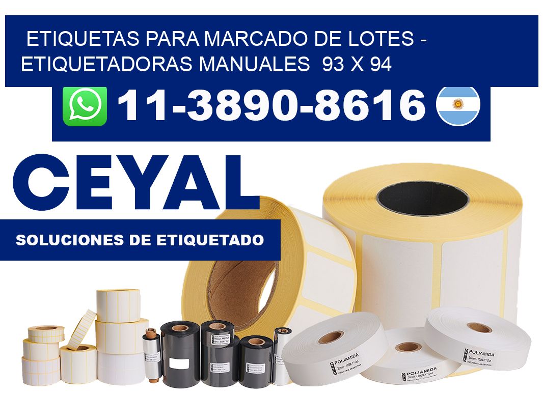 etiquetas para marcado de lotes - Etiquetadoras Manuales  93 x 94