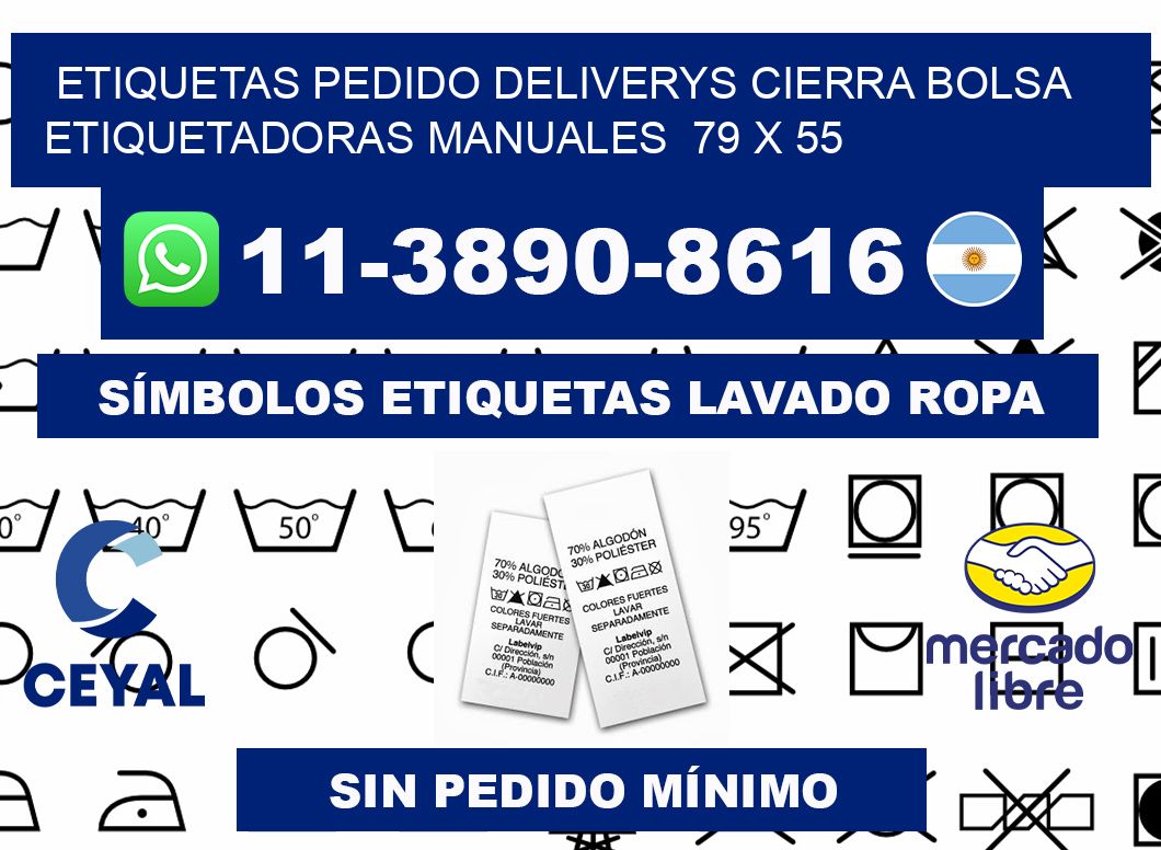 etiquetas pedido deliverys cierra bolsa Etiquetadoras Manuales 79 x 55