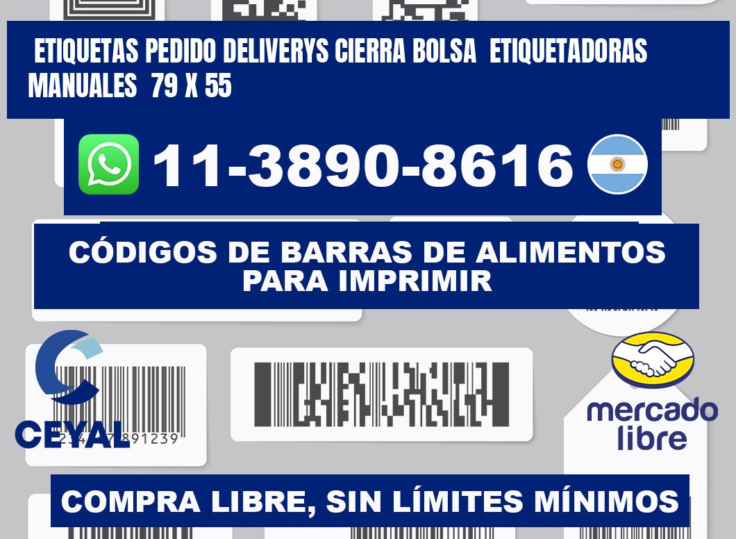 etiquetas pedido deliverys cierra bolsa Etiquetadoras Manuales 79 x 55