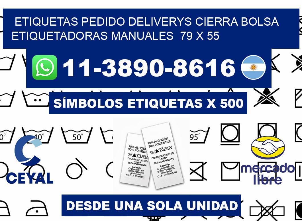 etiquetas pedido deliverys cierra bolsa Etiquetadoras Manuales 79 x 55