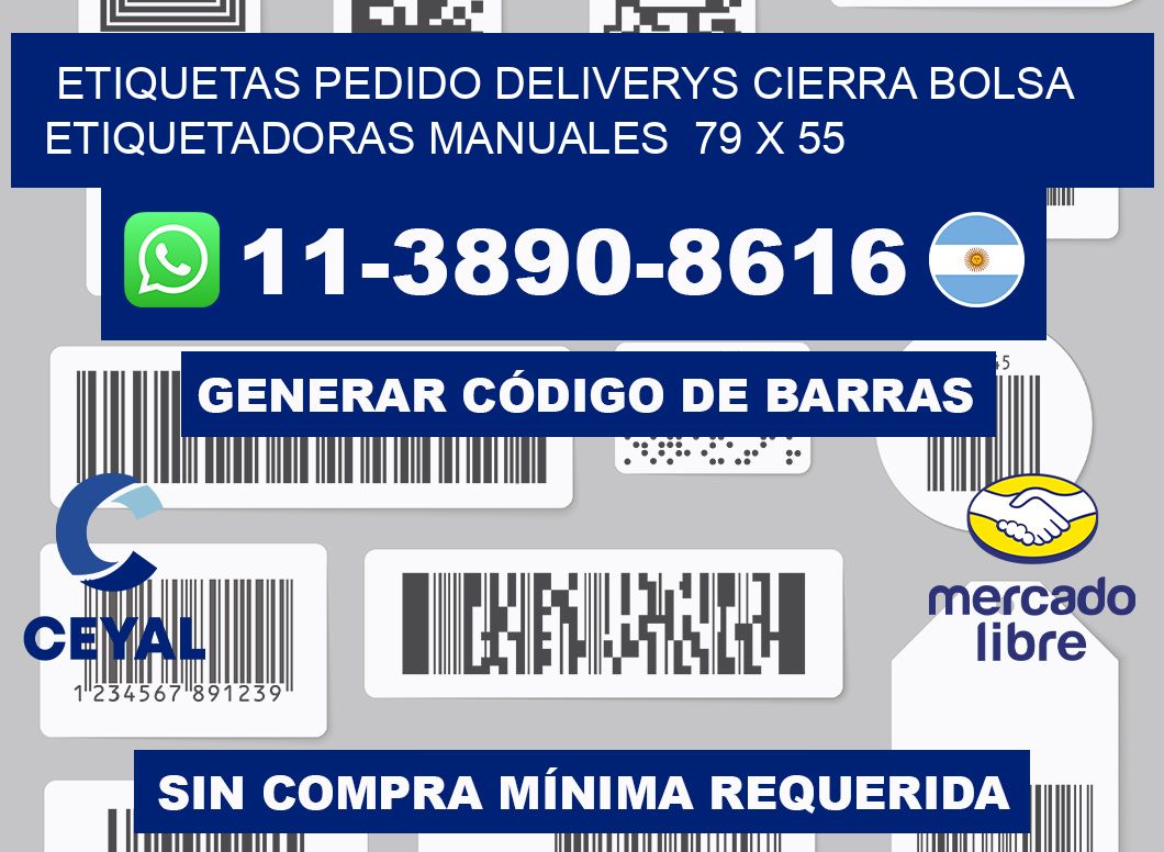 etiquetas pedido deliverys cierra bolsa Etiquetadoras Manuales 79 x 55