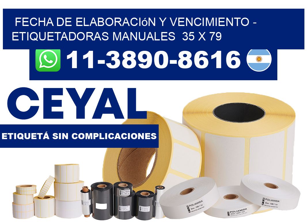 fecha de elaboración y vencimiento - Etiquetadoras Manuales  35 x 79