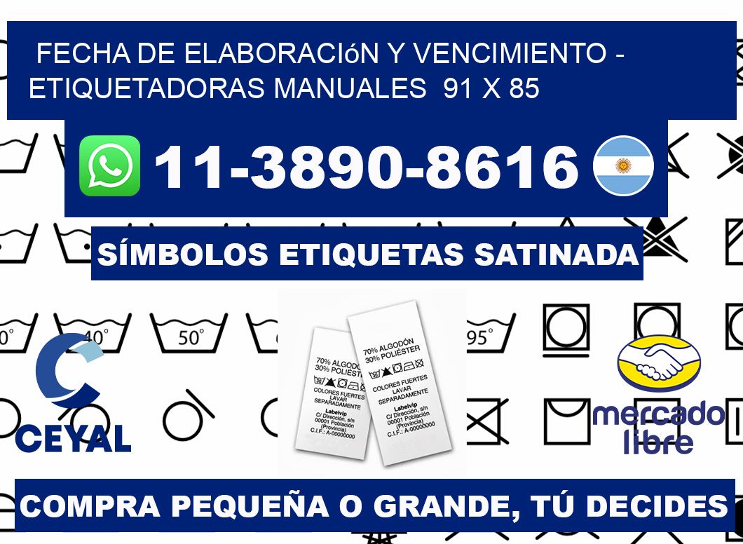 fecha de elaboración y vencimiento - Etiquetadoras Manuales  91 x 85