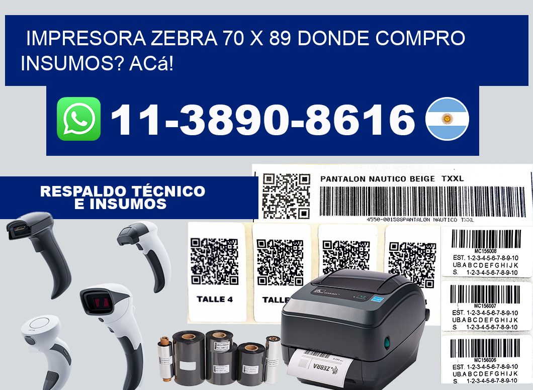 impresora zebra 70 x 89 Donde compro insumos? Acá!