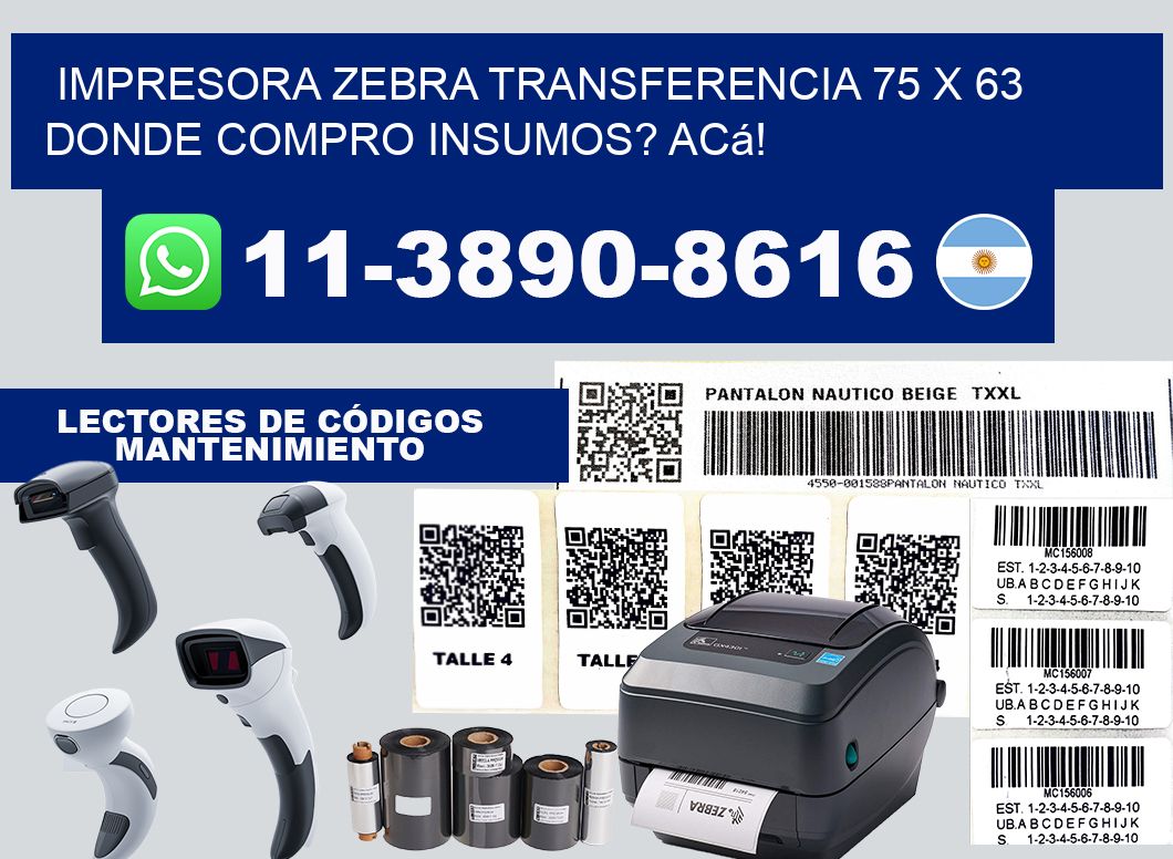 impresora zebra transferencia 75 x 63 Donde compro insumos? Acá!
