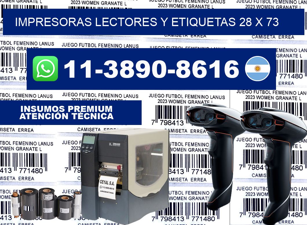 impresoras lectores y etiquetas 28 x 73